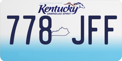 KY license plate 778JFF