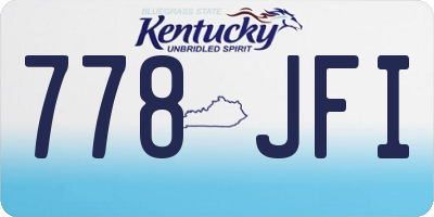 KY license plate 778JFI