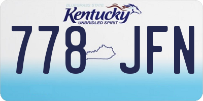 KY license plate 778JFN