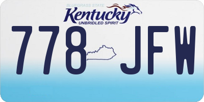 KY license plate 778JFW
