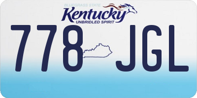 KY license plate 778JGL