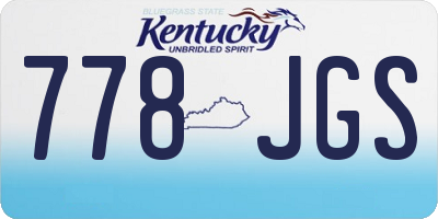 KY license plate 778JGS