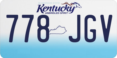 KY license plate 778JGV