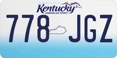 KY license plate 778JGZ