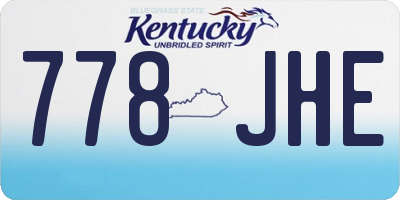 KY license plate 778JHE
