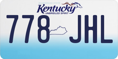 KY license plate 778JHL