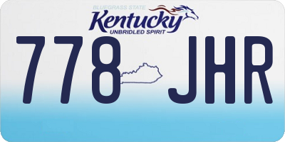 KY license plate 778JHR