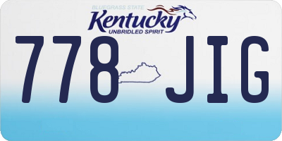 KY license plate 778JIG