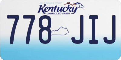 KY license plate 778JIJ