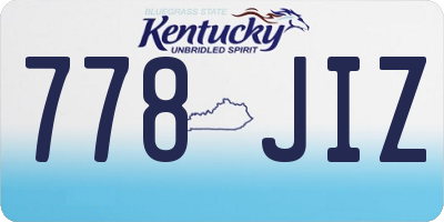 KY license plate 778JIZ