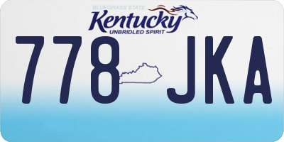 KY license plate 778JKA