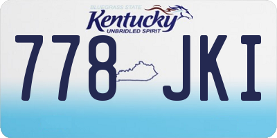 KY license plate 778JKI
