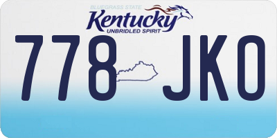 KY license plate 778JKO