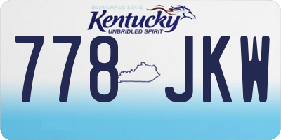 KY license plate 778JKW