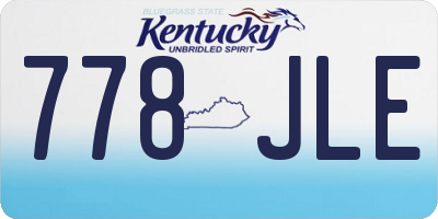 KY license plate 778JLE