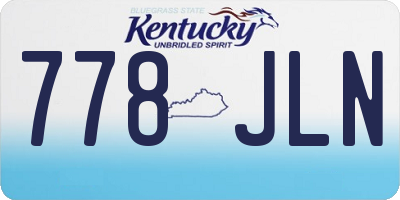 KY license plate 778JLN
