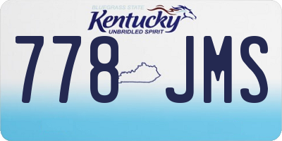 KY license plate 778JMS