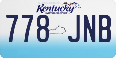 KY license plate 778JNB