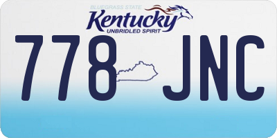 KY license plate 778JNC