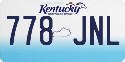 KY license plate 778JNL