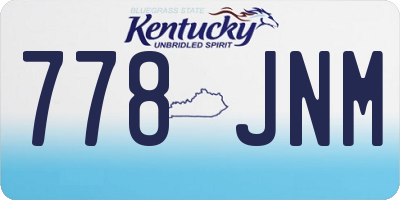 KY license plate 778JNM
