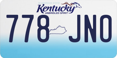 KY license plate 778JNO