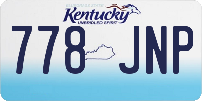KY license plate 778JNP