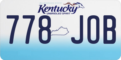 KY license plate 778JOB