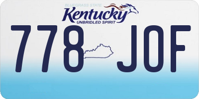 KY license plate 778JOF