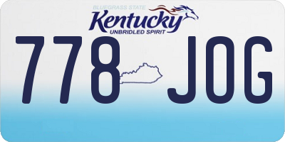 KY license plate 778JOG