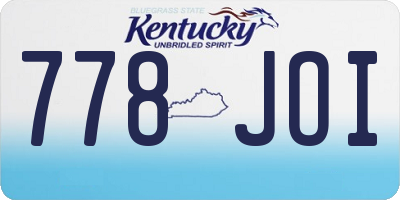 KY license plate 778JOI