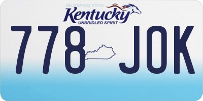 KY license plate 778JOK