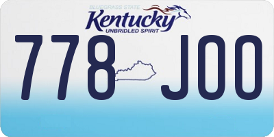 KY license plate 778JOO