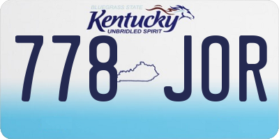 KY license plate 778JOR