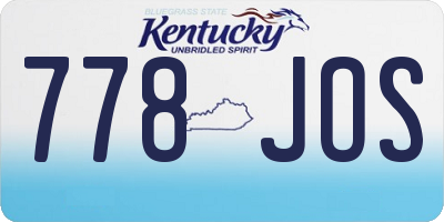 KY license plate 778JOS