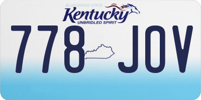 KY license plate 778JOV
