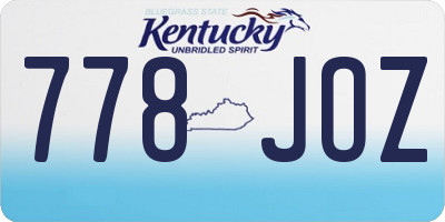 KY license plate 778JOZ
