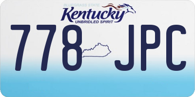 KY license plate 778JPC