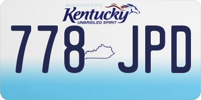 KY license plate 778JPD