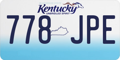 KY license plate 778JPE