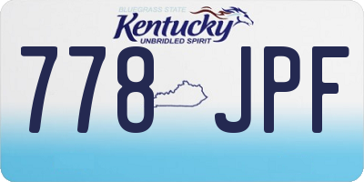 KY license plate 778JPF