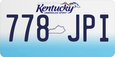 KY license plate 778JPI