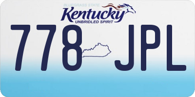 KY license plate 778JPL