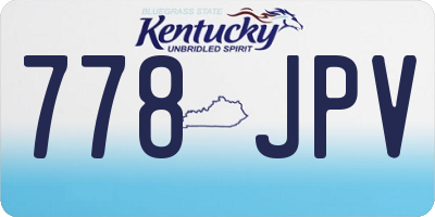 KY license plate 778JPV