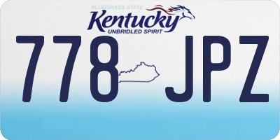 KY license plate 778JPZ