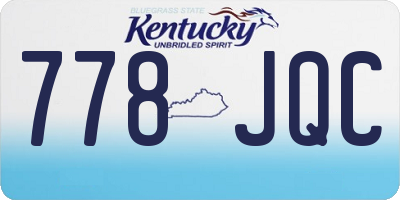 KY license plate 778JQC