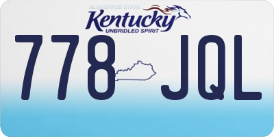 KY license plate 778JQL