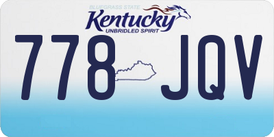 KY license plate 778JQV