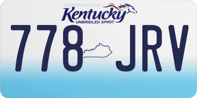 KY license plate 778JRV