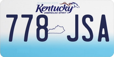KY license plate 778JSA